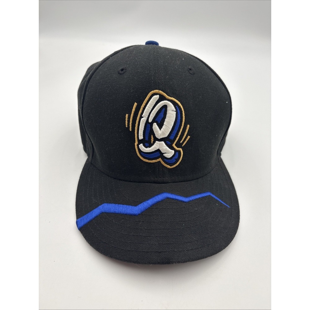Rancho Cucamonga Quakes Black Fitted Hat Size 7 3/8 Minor League New Era Cap